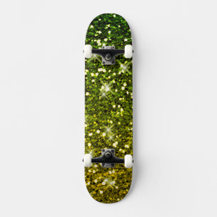 Dunkelgrüne Glitzer schimmern Skateboard
