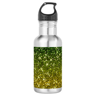 Dunkelgrüne Glitzer schimmern Trinkflasche