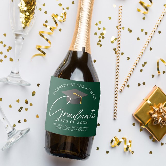 Dunkelgrüne Graduate Personalisiert Graduate Party (Von Creator hochgeladen)