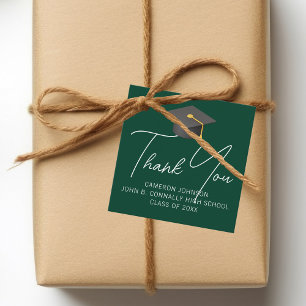 Dunkelgrüne Graduate Personalisiert Graduate Party Geschenkanhänger