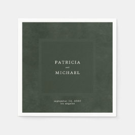 Dunkelgrüne Hochzeit schlicht, modern und elegant Serviette