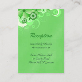 Dunkelgrüne Hochzeitsempfangskarten Begleitkarte