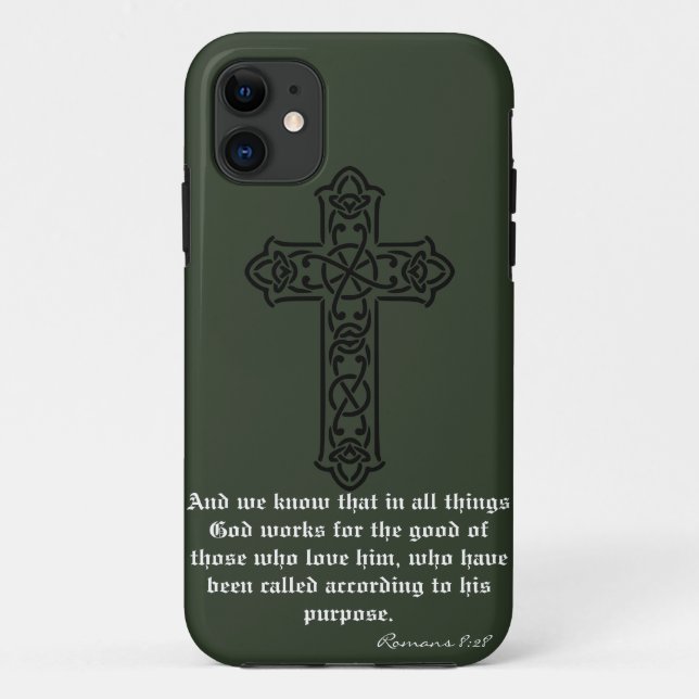 Dunkelgrüne Holly Segen Telefonabdeckung Case-Mate iPhone Hülle (Rückseite)