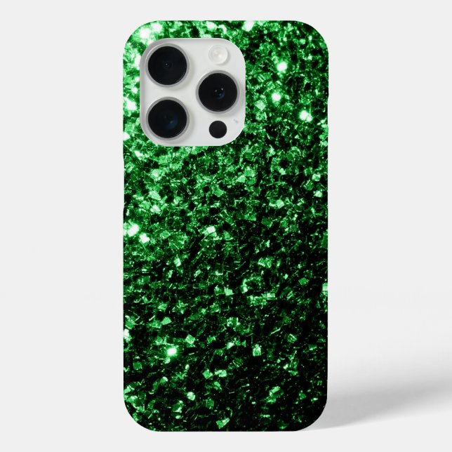 Dunkelgrüne Imitate Glitzer Glitzern Klingeln Case-Mate iPhone Hülle (Rückseite)