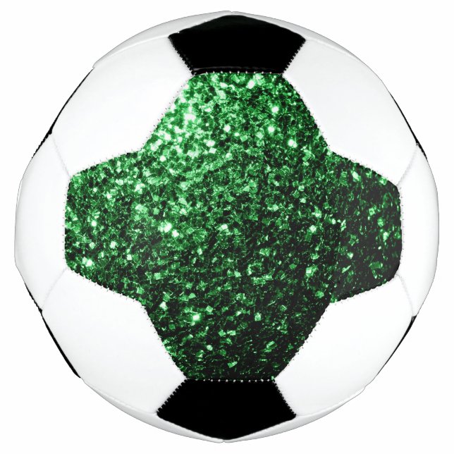Dunkelgrüne Imitate Glitzer Glitzern Klingeln Fußball (Vorderseite)