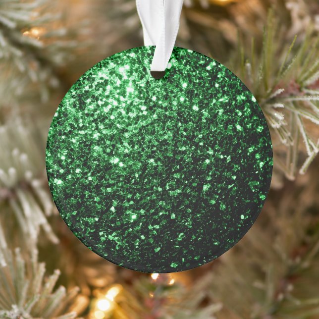 Dunkelgrüne Imitate Glitzer Glitzern Ornament (Baum)