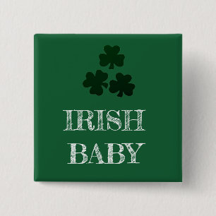 Dunkelgrüne Kleeblätter Button