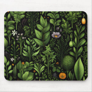 Dunkelgrüne Kräuter Mousepad