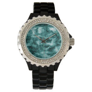 Dunkelgrüne Marmorbeschaffenheit Armbanduhr