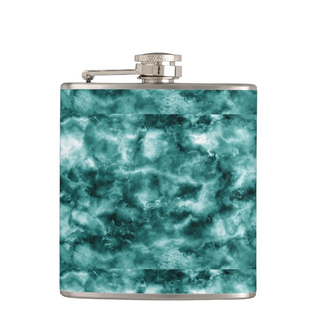 Dunkelgrüne Marmorbeschaffenheit Flachmann (Vorderseite)