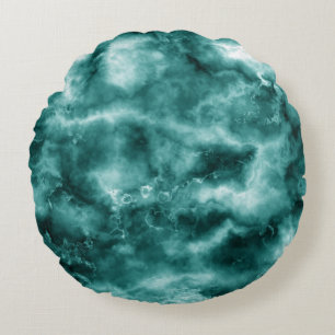 Dunkelgrüne Marmorbeschaffenheit Rundes Kissen