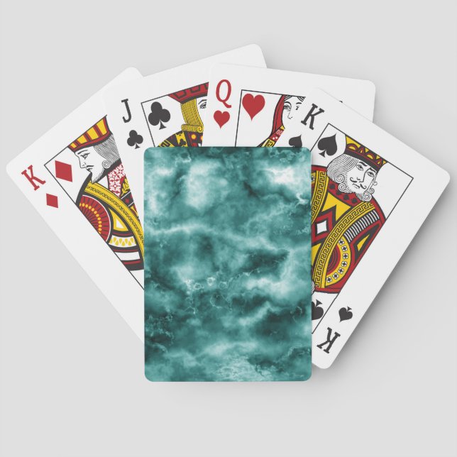 Dunkelgrüne Marmortextur Spielkarten (Rückseite)