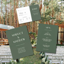 Dunkelgrüne Minimalistische Skandi-Hochzeit