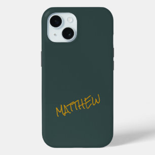 Dunkelgrüne, moderne Goldschrift Case-Mate iPhone Hülle