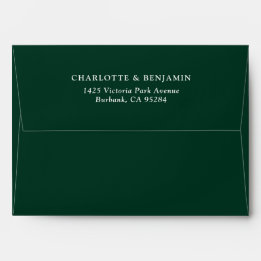Dunkelgrüne moderne Hochzeit 5,25x7,25
