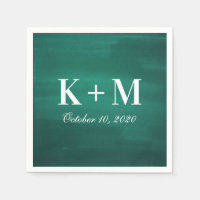 Dunkelgrüne, moderne Hochzeit. Einfache elegante s