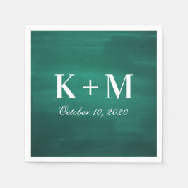 Dunkelgrüne, moderne Hochzeit. Einfache elegante s Serviette