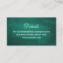 Dunkelgrüne, moderne Hochzeitsdetails. Einfache Sm Begleitkarte