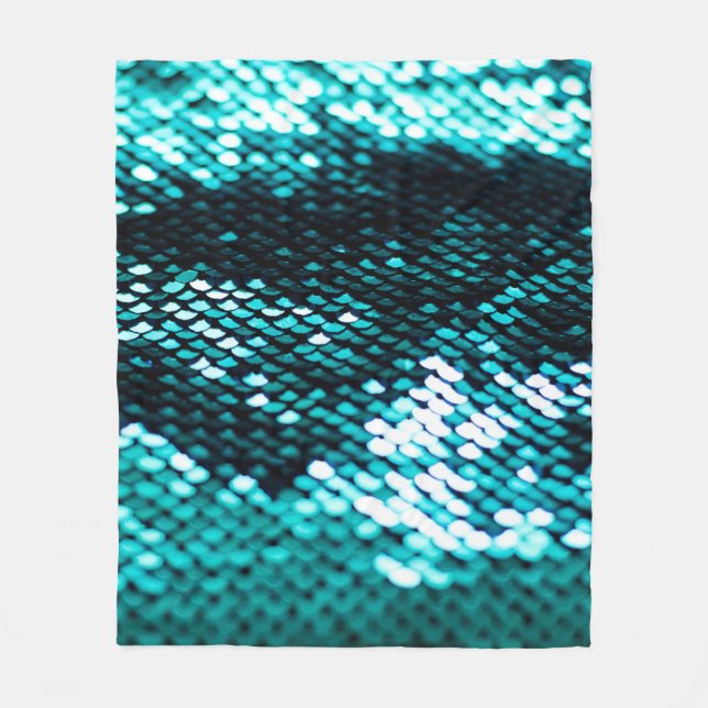 Dunkelgrüne Pailletten glänzende Textur Fleecedecke (Vorderseite)