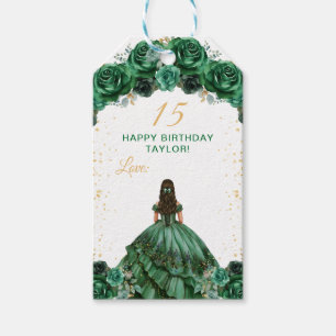 Dunkelgrüne Prinzessin Quinceañera Alles Gute zum Geschenkanhänger