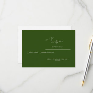 Dunkelgrüne RSVP-Antwortkarte RSVP Karte
