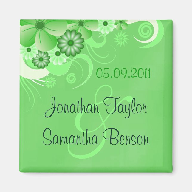 Dunkelgrüne Save the Date Kühlschrankmagnete Magnet (Vorne)