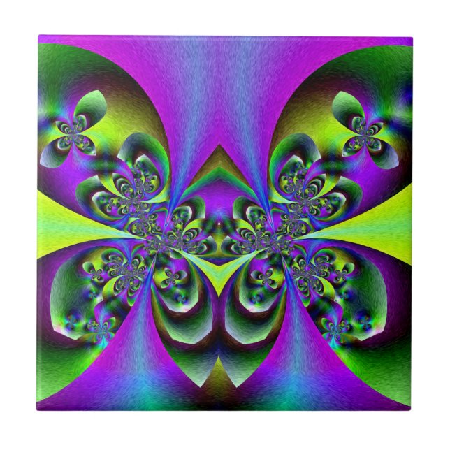 Dunkelgrüne Schmetterlinge Fliese (Vorderseite)