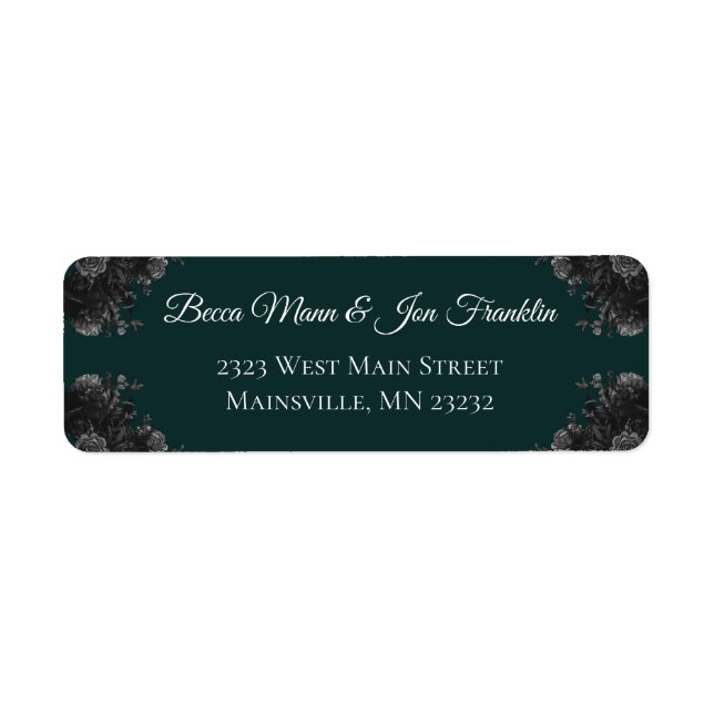 Dunkelgrüne Schwarz-Grau-Rose Gothic Wedding (Vorne)