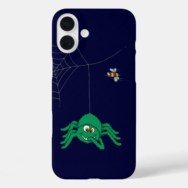 Dunkelgrüne Spinne & Fliege-iPhone-Gehäuse Case-Mate iPhone Hülle (Rückseite)