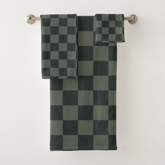 Dunkelgrüne Tafel Badhandtuch Set (Insitu)