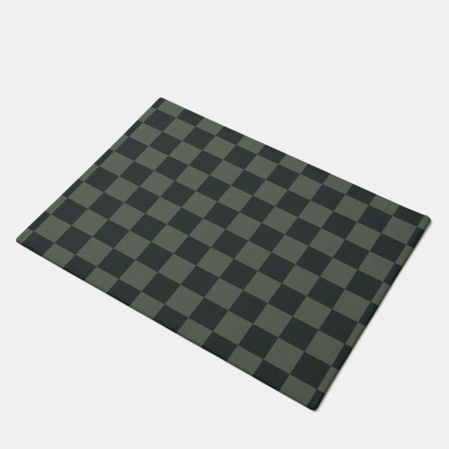 Dunkelgrüne Tafel Fußmatte (Schrägansicht)
