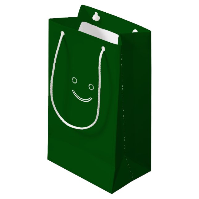 Dunkelgrüne Tasche Kleine Geschenktüte (Vorderseite Schrägansicht)