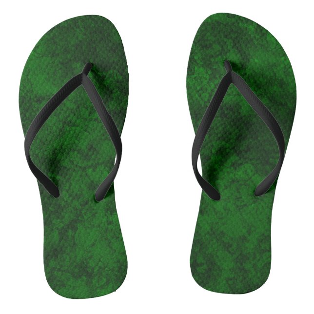 Dunkelgrüne Textur aus Wildledergranit Flip Flops (Fußbett)