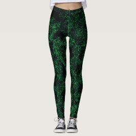 Dunkelgrüne Textur, zerstört oder korrodiert Leggings