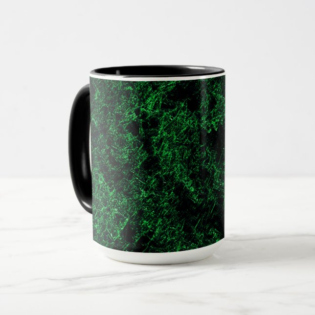 Dunkelgrüne Textur, zerstört oder korrodiert Tasse (Vorderseite Links)