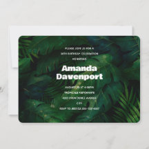 Dunkelgrüne tropische Blätter Muster Geburtstag