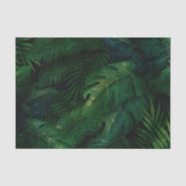 Dunkelgrüne tropische Blätter Muster Seidenpapier