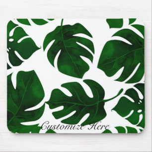 Dunkelgrüne tropische Palmwedel Sommer Insel Chic Mousepad