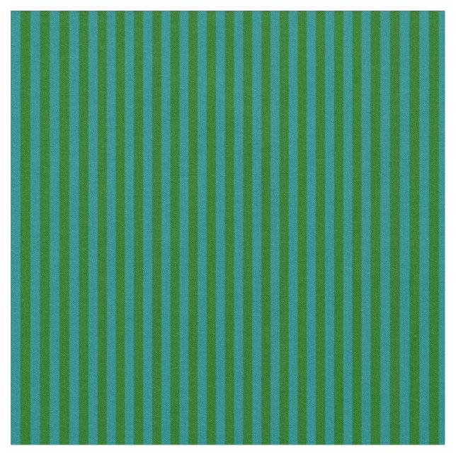 Dunkelgrüne und Aquamarine Linien Stoff (Nahaufnahme)