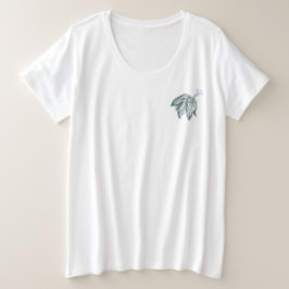 dunkelgrüne und aquamarine Monstera-Blätter & Lili Große Größe T-Shirt