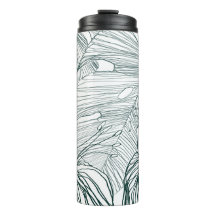 dunkelgrüne und aquamarine Monstera-Blätter & Lili