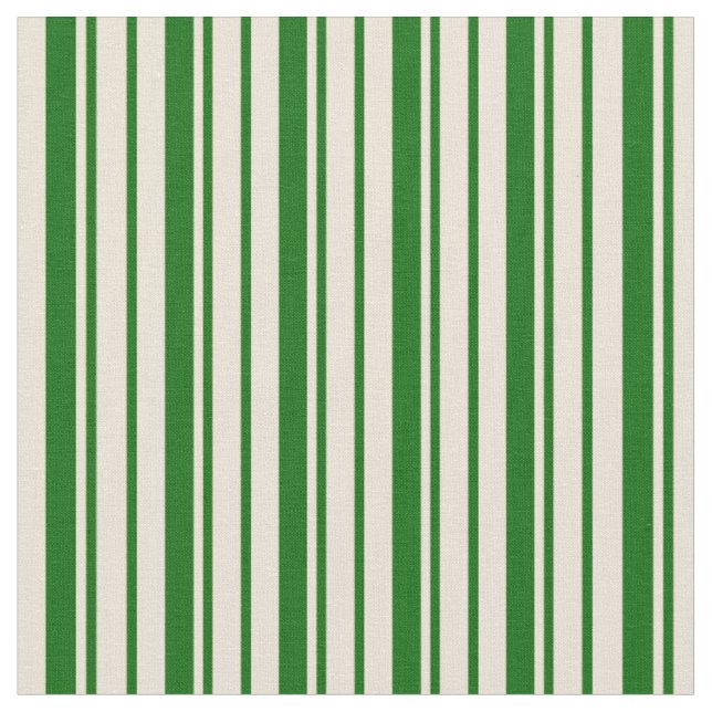 Dunkelgrüne und Bisque farbige Linien Stoff (Nahaufnahme)