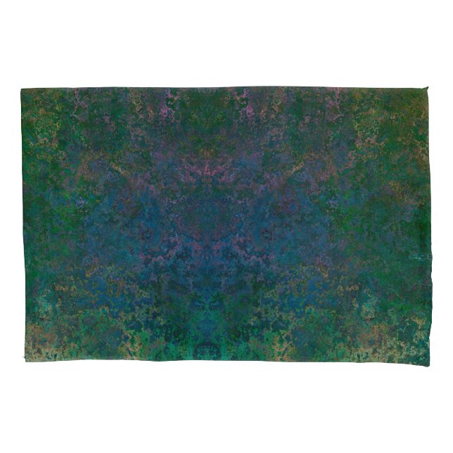 Dunkelgrüne und blaue Alkoholtinte Abstrakt Kissenbezug (Vorderseite)