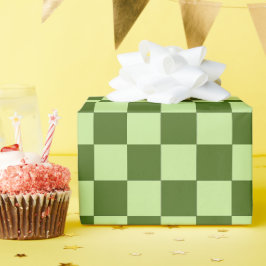 Dunkelgrüne und hellgrüne Schachbretter Geschenkpapier