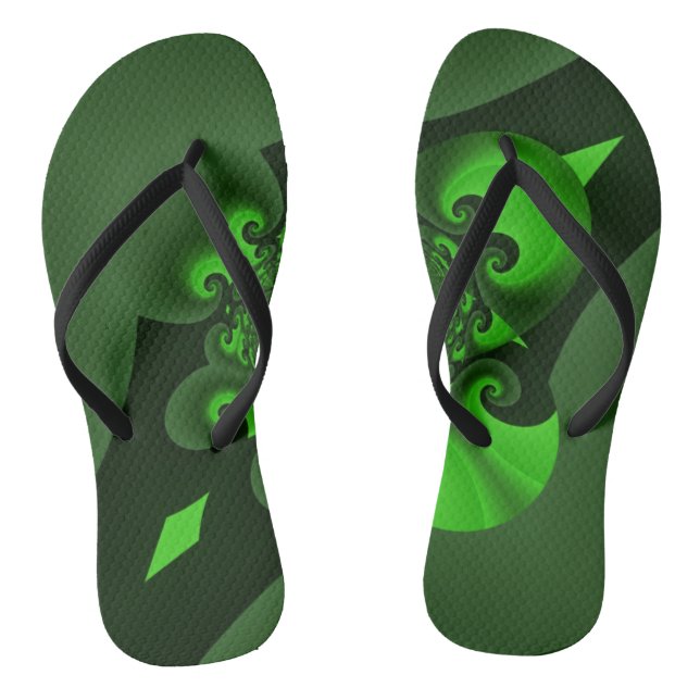 Dunkelgrüne und Limone Spiralwelle kippen Flops Flip Flops (Fußbett)