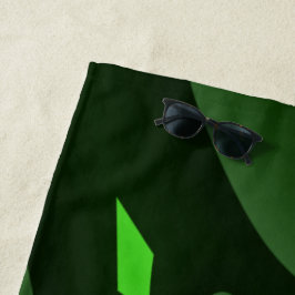 Dunkelgrüne und Limone Spiralwelle Strandtuch