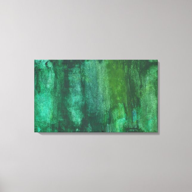 Dunkelgrüne Wasserfarbe Abstrakt Leinwanddruck (Vorderseite)