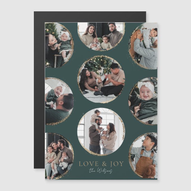 Dunkelgrüne Zierfigur Magnetfotokarte Magneteinladung (Vorne/Hinten)