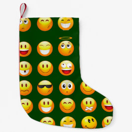 dunkelgrüner Emoji Weihnachten Strumpf Kleiner Weihnachtsstrumpf