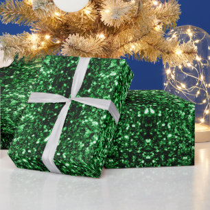 Dunkelgrüner falscher Glitter funkelt Geschenkpapier